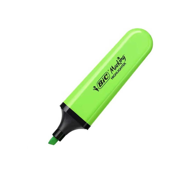 TEXT MARKER FLAT BIC - GREEN NEON