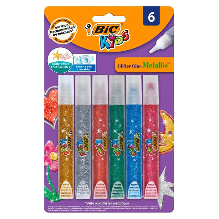 CHILDREN'S GLOSSY GLUE METALLIC 6 BIC