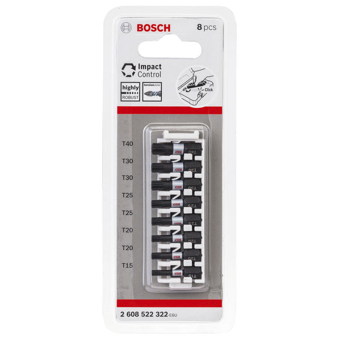 IMPACT BITS T15-T40 8 COUNT 25 MM BOSCH IMPACT CONTROL