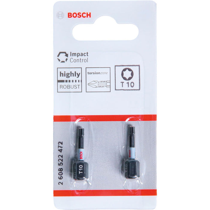 IMPACT BITS T10 2 NUMBER 25 MM BOSCH IMPACT CONTROL
