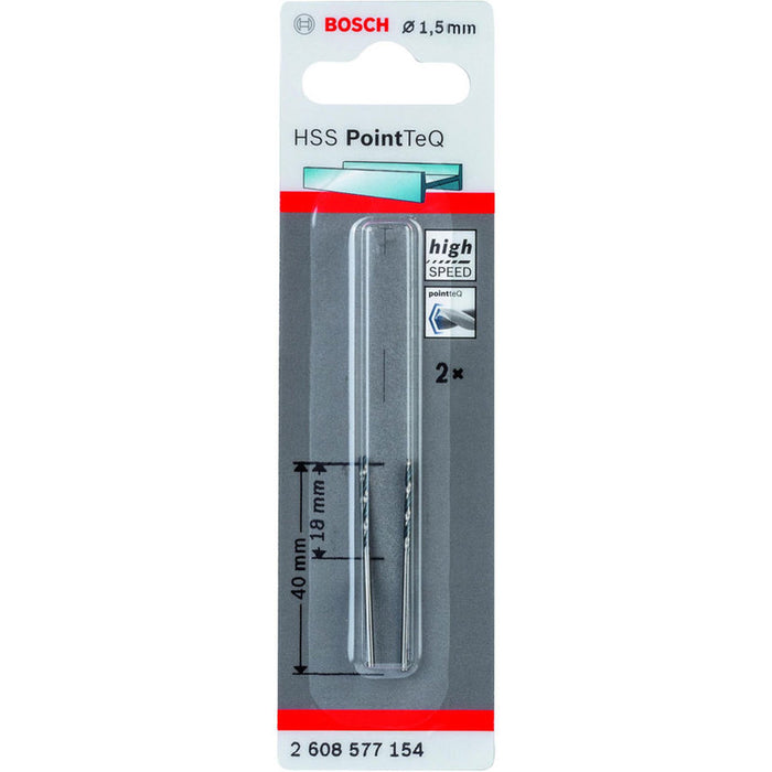METAL DRILL BOSCH HSS PointTeQ 1.5x18x40