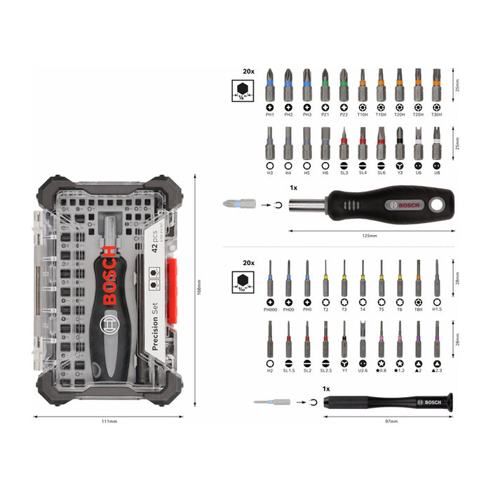 BOSCH PRECISION BITS SET 42 PCS