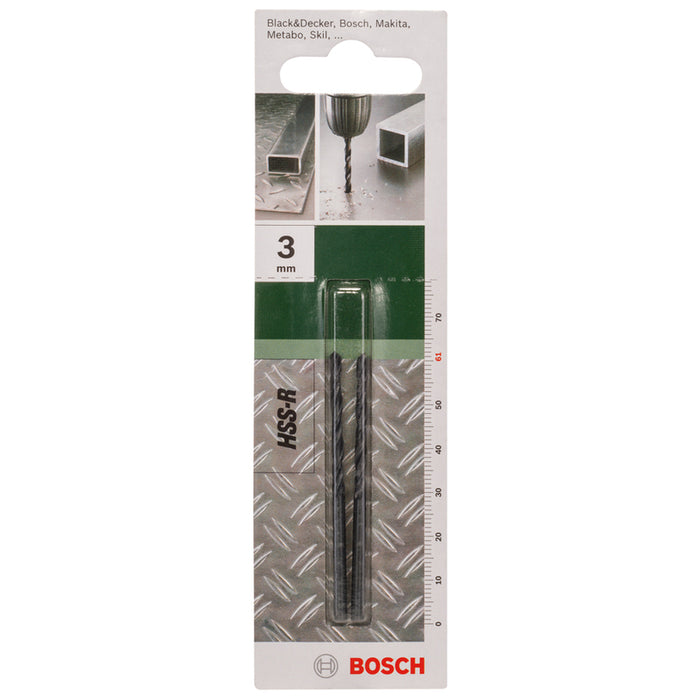 DRILLS FOR METAL 2 PCS. BOSCH HSS-R 3X33X61