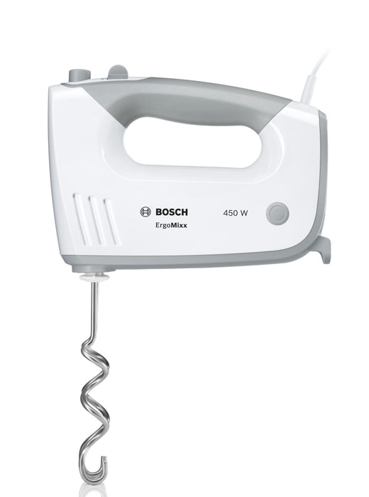 Bosch MFQ36400, Hand mixer, 450 W, 5 speed settings, additional pulse/turbo setting, white/grey
