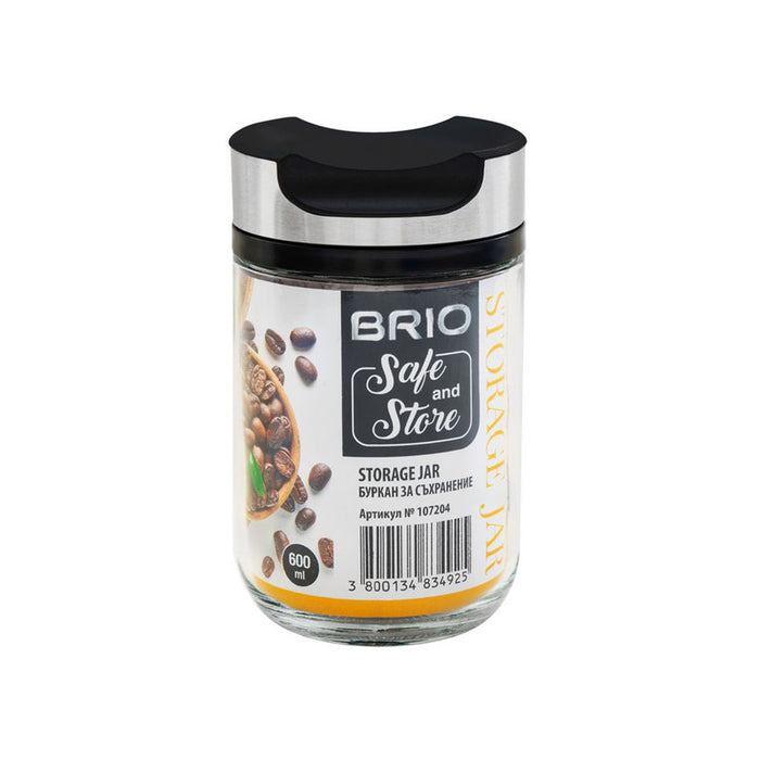 STAINLESS STEEL JAR WITH STAINLESS STEEL LID 600 ML BRIO