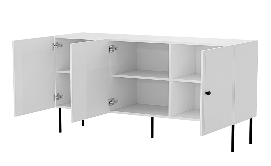 3D chest of drawers PALAZZO BIS 151x40x75 white matt