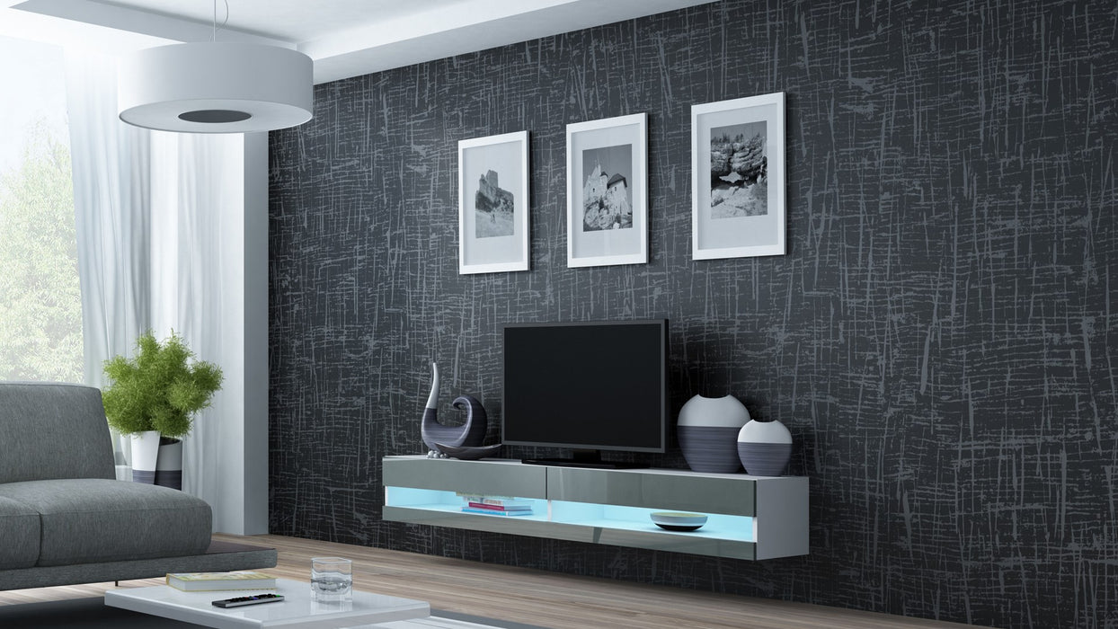 Cama TV stand VIGO NEW 30/180/40 white/grey gloss