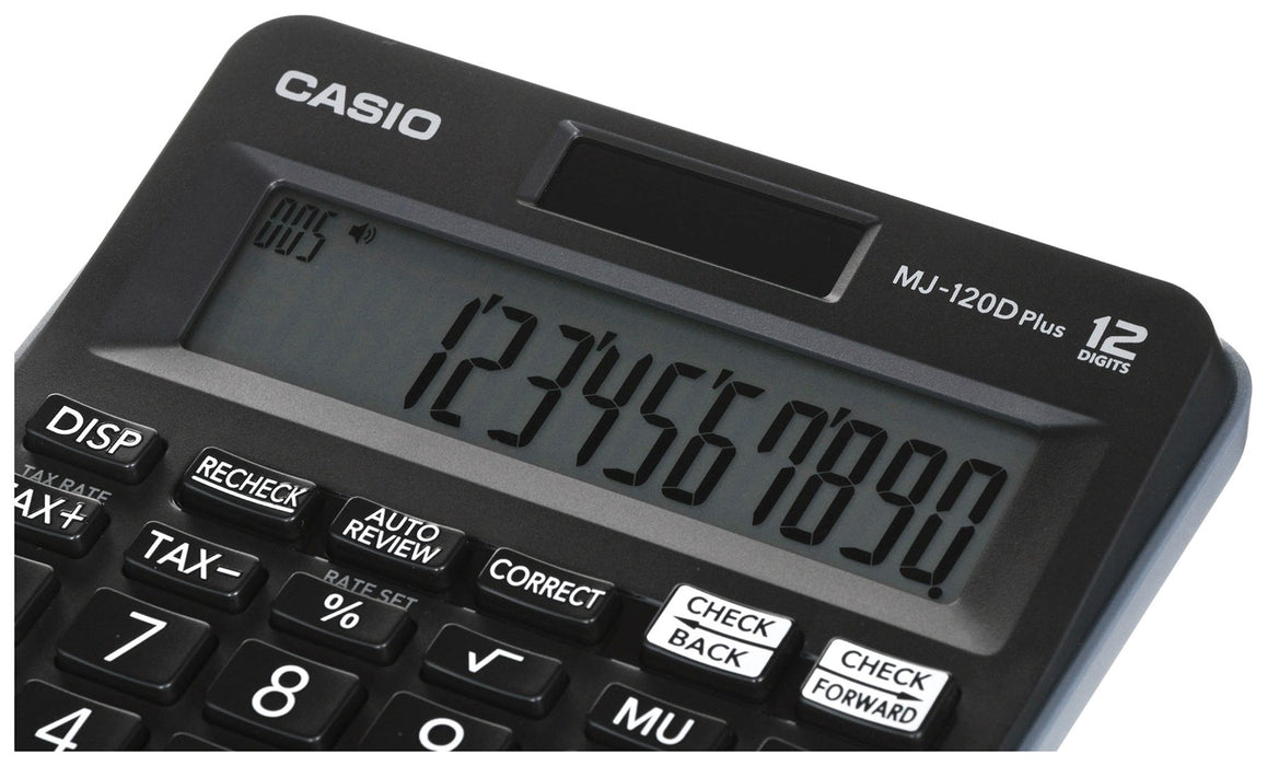 CASIO CALCULATOR OFFICE MJ-120D PLUS BLACK , 12 DIGIT DISPLAY