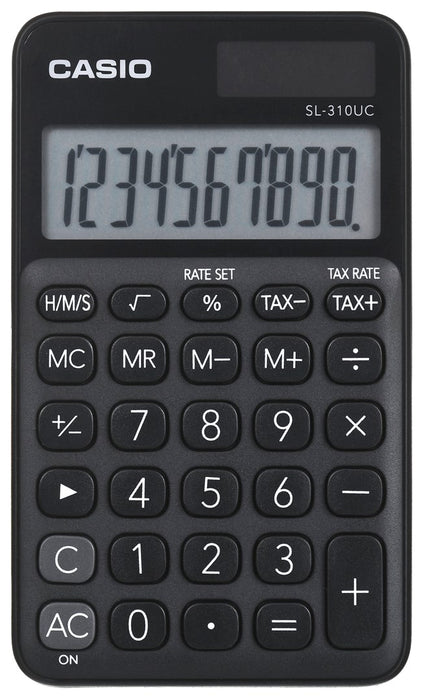 CASIO CALCULATOR POCKET SL-310UC-BK BLACK, 10 DIGIT DISPLAY