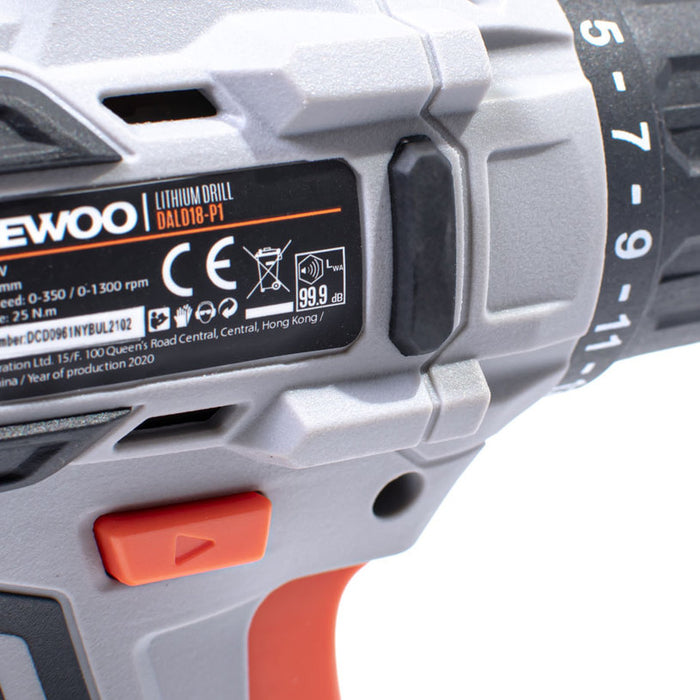 BATTERY DRILL DAEWOO DALD18-P1 20 V, 25.00 nm, WITHOUT BATTERY AND CHARGER