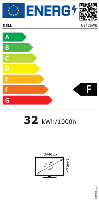 Dell U3425WE, 34.14'' IPS Anti-Glare, UltraSharp Curved, 21:9, 5ms, 2000:1, 300 cd/m2, WQHD 3440x1440, 120 Hz, sRGB 100%, HDMI, DP, USB 3.2 Hub, USB-C Hub, Speakers, RJ45, KVM, PiP, PbP, ComfortView, PD 90W, Height Adjustable, Swivel, Tilt