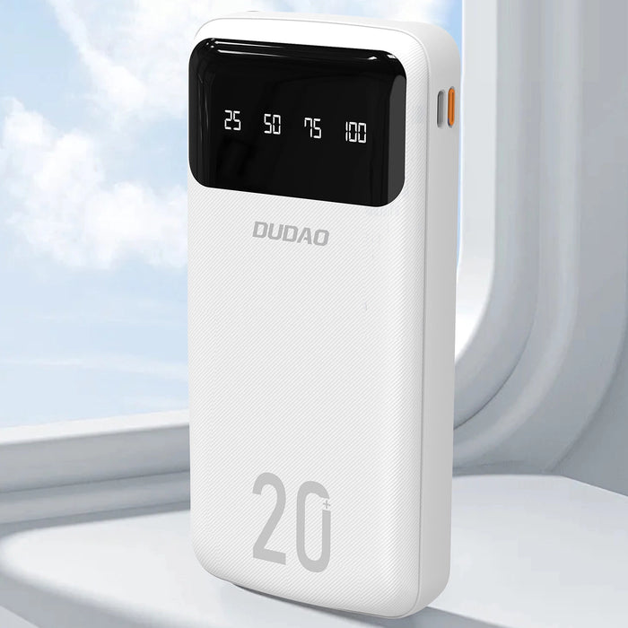 Dudao capacious powerbank with 3 built-in cables 20000mAh USB Type C + micro USB + Lightning white (Dudao K6Pro +)