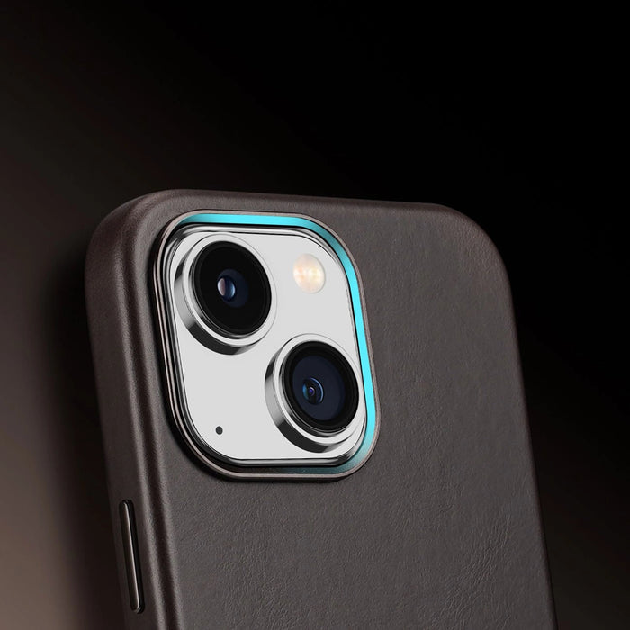 Dux Ducis Naples Case for iPhone 14 Leather Cover (MagSafe Compatible) Dark Brown