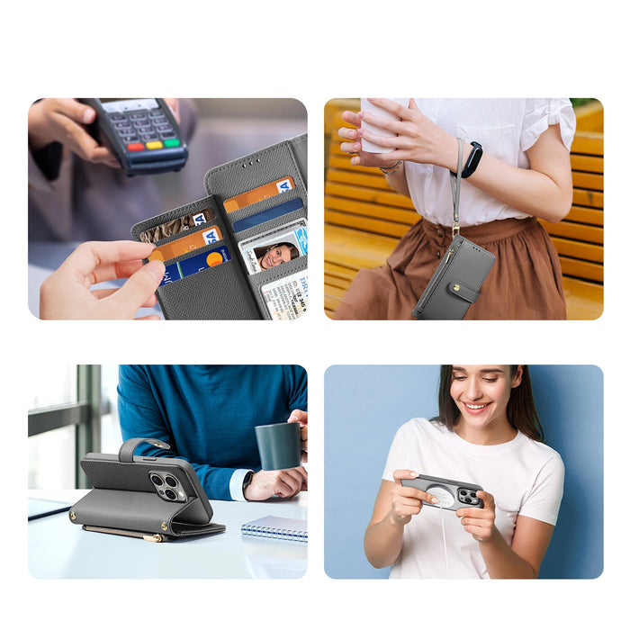 Dux Ducis Lawa Leather Case for iPhone 15 Pro Max - Gray