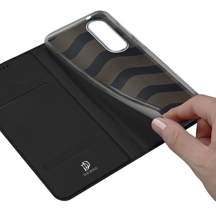 Dux Ducis Skin Pro Case for Samsung Galaxy S25 Edge with Flip and Card Slot - Black