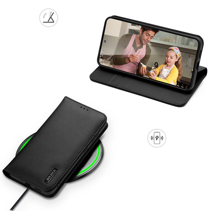 Dux Ducis Hivo Samsung Galaxy S25 Edge Case with Flip and RFID Protection - Black