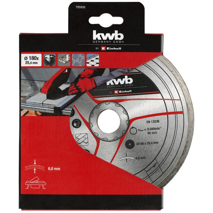 DIAMOND DISC FOR CUTTING TILE AND TERRACOTTE EINHELL 180x6x25.4