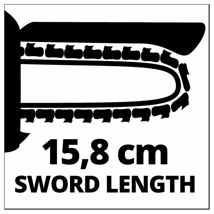 BATTERY BRUSHLESS MINI CHAIN SAW EINHELL GE-PS 18/15 LI BL 18 V, BAR LENGTH 15.80 cm, WITHOUT BATTERY AND CHARGER, BAR LENGTH 15.80 cm