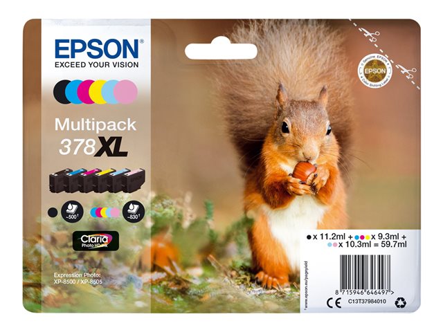 EPSON 1LB Multipack 6-farbig 378XL Squirrel Clara Phto HD Ink