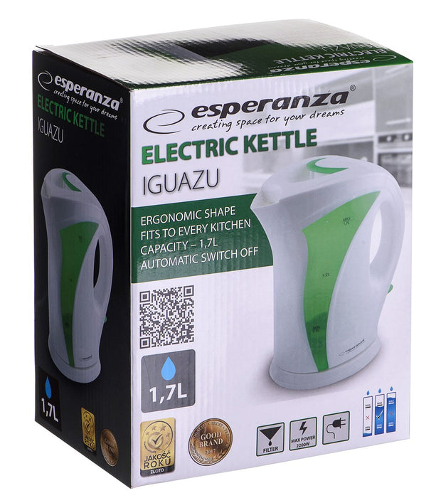 Esperanza EKK018G Electric kettle 1.7 L, White / Green