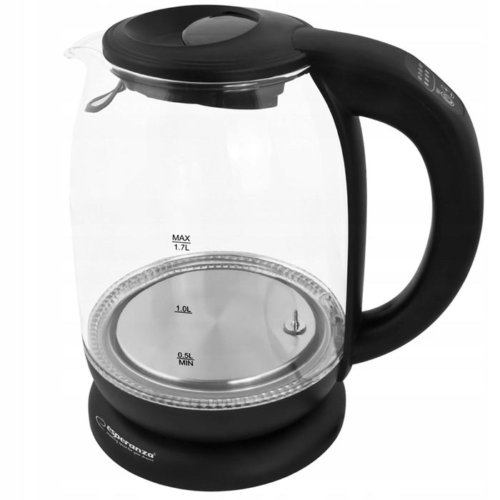Esperanza EKK027 electric kettle 1.7 L 2200 W Black, Transparent