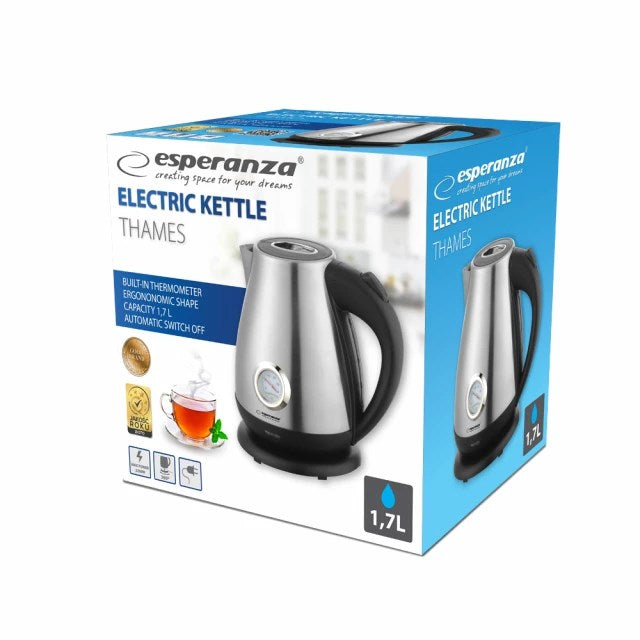 Esperanza EKK029 electric kettle 1.7 L 2200 W Black, Steel