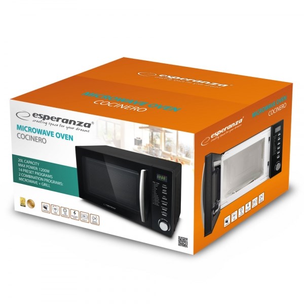 Esperanza COCINERO Black Combination microwave Countertop 20 L 1200 W