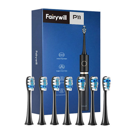 Sonic toothbrush with head set and case FairyWill FW-P11 (Black)