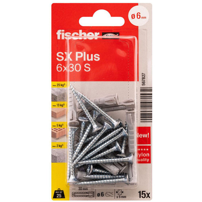 DOWEL WITH SCREW 6X30 FISCHER SX PLUS
