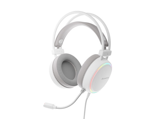 Genesis Headset Neon 613 G2 With Microphone RGB Illumination White