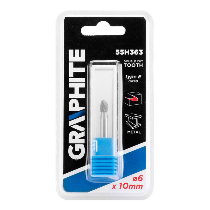 CARBIDE OVAL MILLER FOR METAL 6X10 MM GRAPHITE 55H363