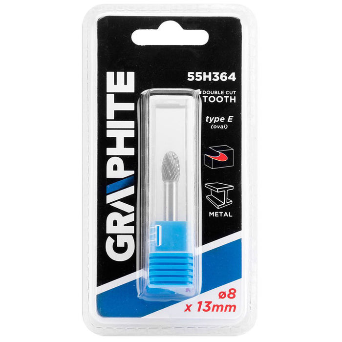 CARBIDE OVAL MILLER FOR METAL 8X13 MM GRAPHITE 55H364