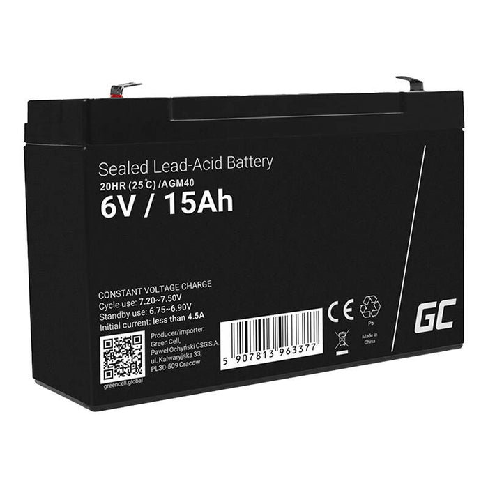 Battery for Uninterruptible Power Supply System UPS Green Cell AGM40 14000 mAh 6 V