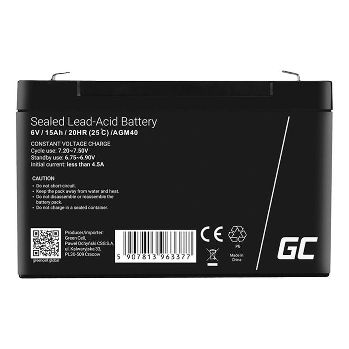 Battery for Uninterruptible Power Supply System UPS Green Cell AGM40 14000 mAh 6 V