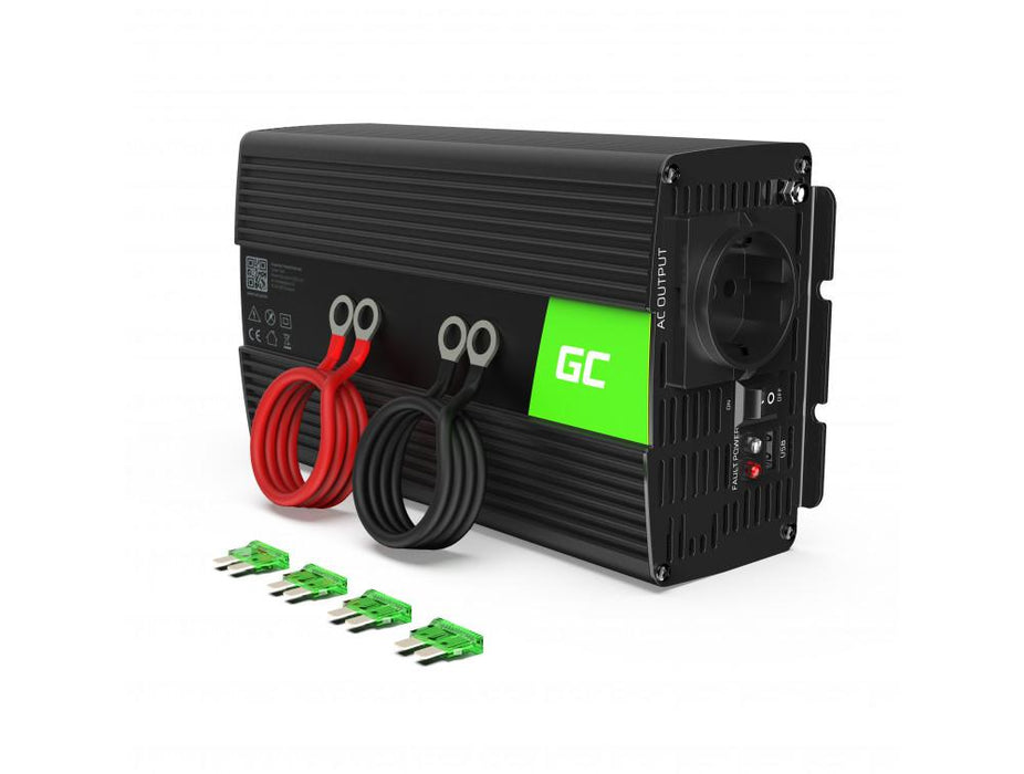 Inverter GREEN CELL, 12/220V, DC/AC, 1000W/2000W, Pure sine wave