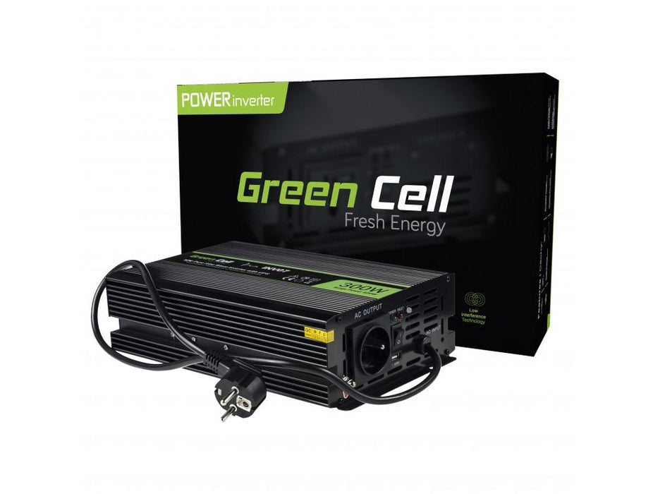 Inverter UPS GREEN CELL, 12V, 300W/600W, Pure Sine Wave