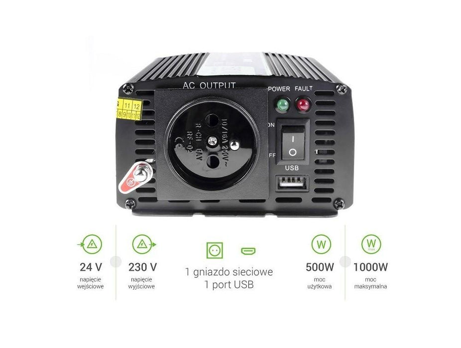 Inverter GREEN CELL 24V/500W