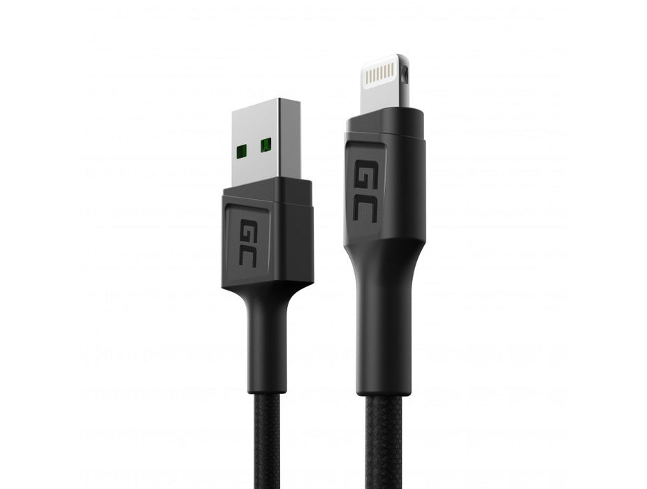 Green Cell KABGC24 lightning cable 0.3 m Black