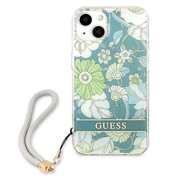 Guess GUHCP13MHFLSN iPhone 13 6.1&quot; green/green hardcase Flower Strap