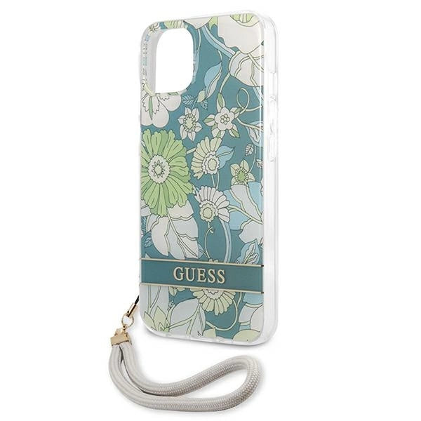Guess GUHCP13MHFLSN iPhone 13 6.1&quot; green/green hardcase Flower Strap