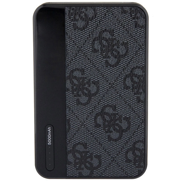 Guess Powerbank 15W GUPB5LP4GEGK 5000mAh black/black 4G Leather Metal Logo