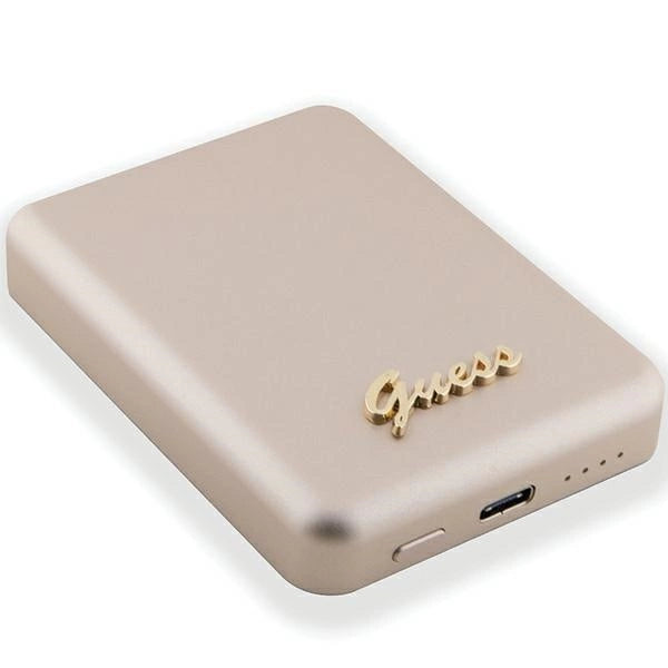 Guess MagSafe Metal Script Logo induction power bank 5W 3000mAh - gold
