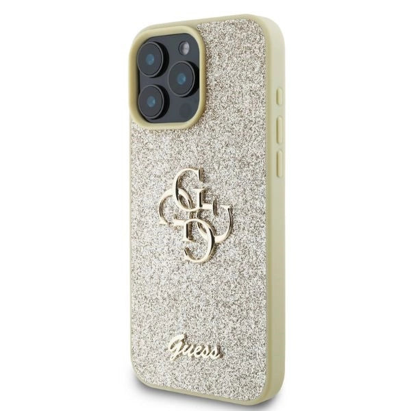 Guess Fixed Glitter Big 4G case for iPhone 16 Pro Max - gold