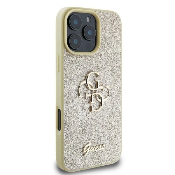Guess Fixed Glitter Big 4G case for iPhone 16 Pro Max - gold