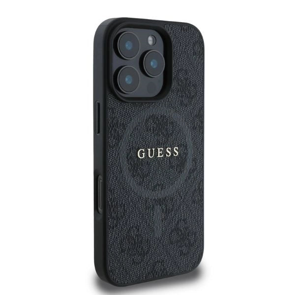 Guess 4G Ring Classic Logo MagSafe case for iPhone 16 Pro - black