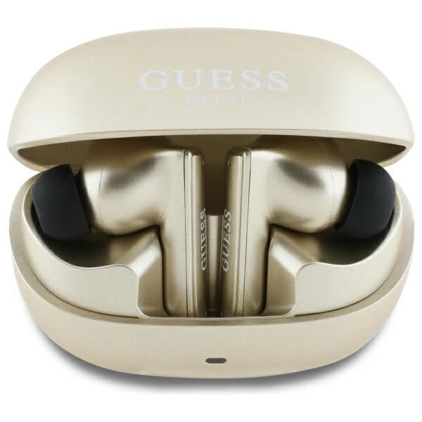 Guess Bluetooth headphones GUTWST88MCTGD TWS + docking station gold/gold Capsule Printed Logo