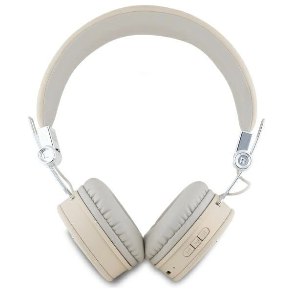 Guess Bluetooth on-ear headphones ENC GUBH70PGTSPSE beige/beige Grained Classic Round Shape