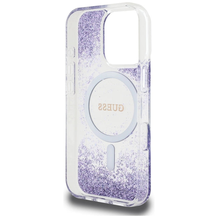 Guess HC Resin Bottom Glitter MagSafe case for iPhone 16 Pro - purple