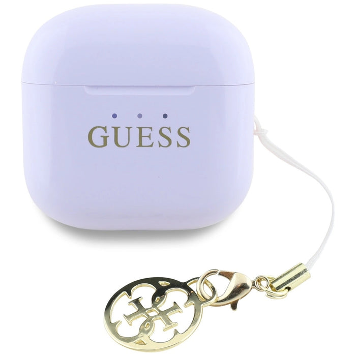 TWS Guess Glossy Effect Printed Classic Logo &amp; Charm Headphones - Lavender