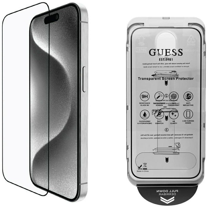 Guess BP Rhinestone 2in1 Screen Protector and Camera Lens Set for iPhone 16 Pro Max - Gold